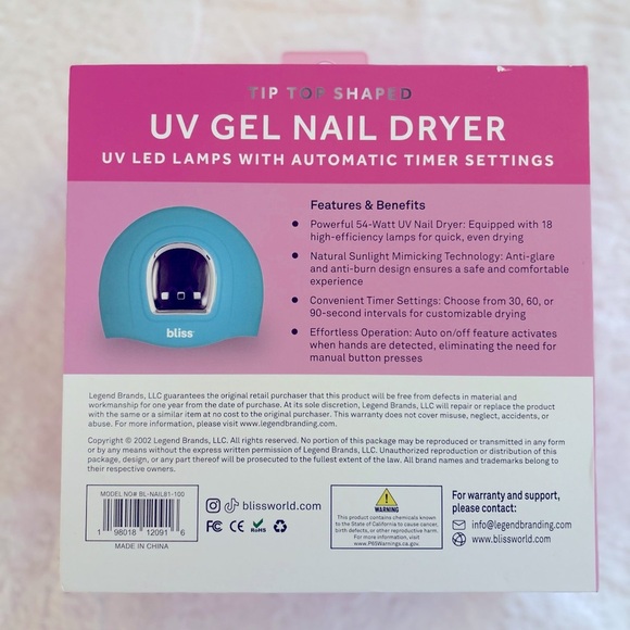 Bliss Blue UV Gel Nail Dryer - Picture 2 of 3